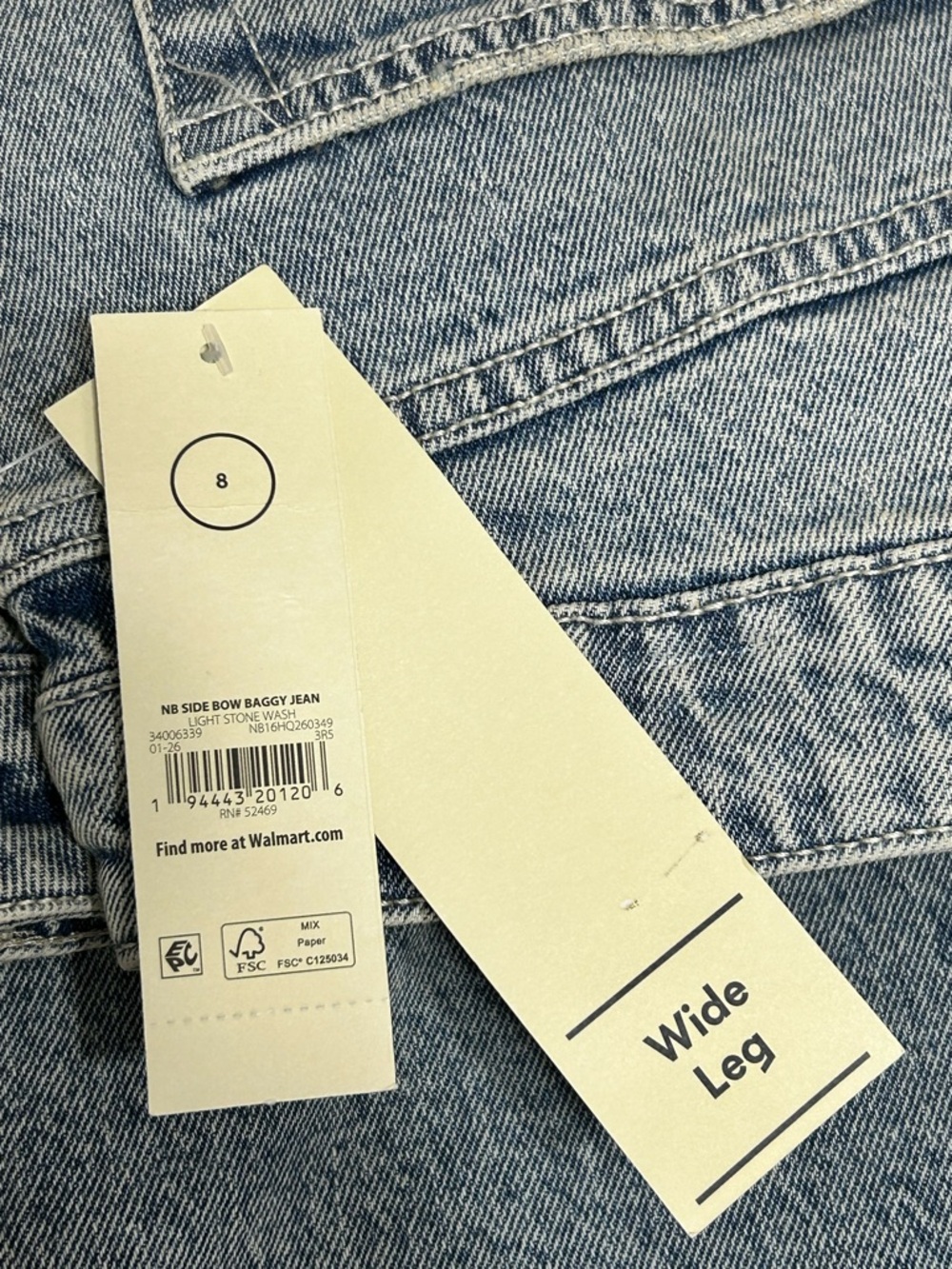 New! No Boundaries Side Bow Baggy Wide Leg Jeans Womens Size 8 - Picture 5 of 11